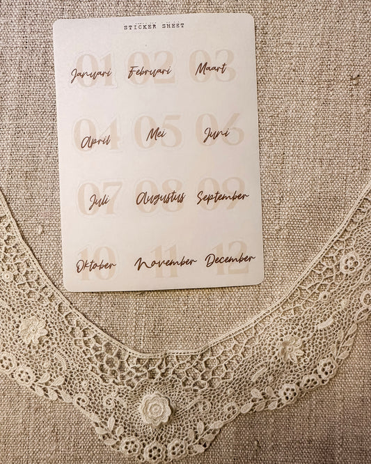 Stickervel | maanden | beige