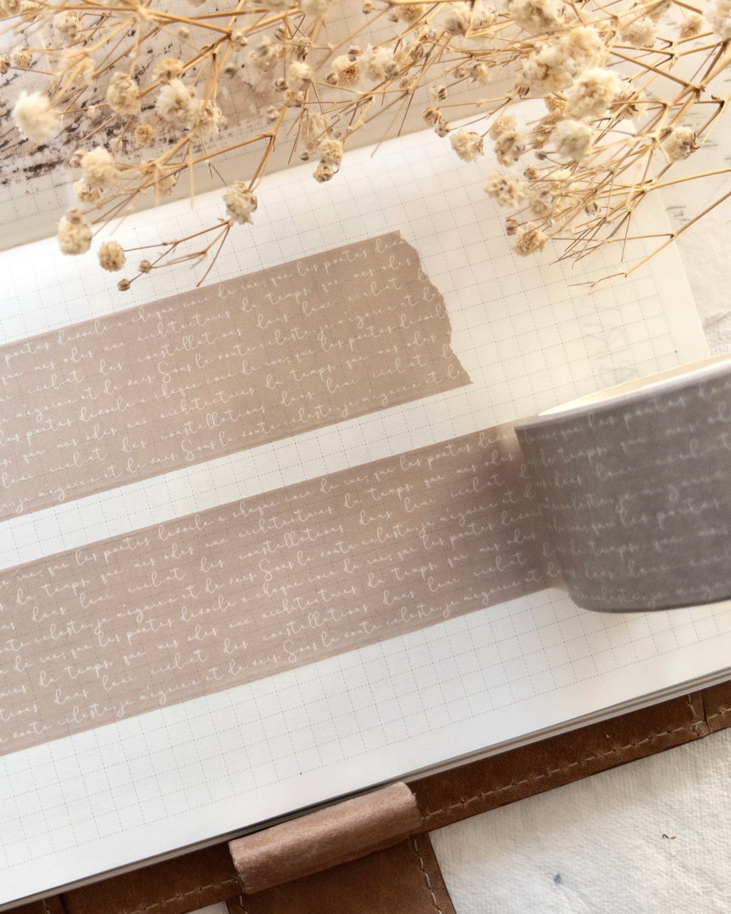 Washitape | taupe script