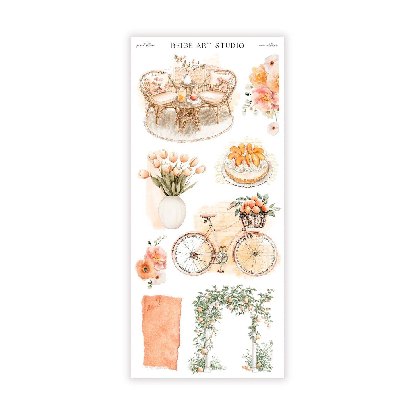 Stickervel set | peach bloom