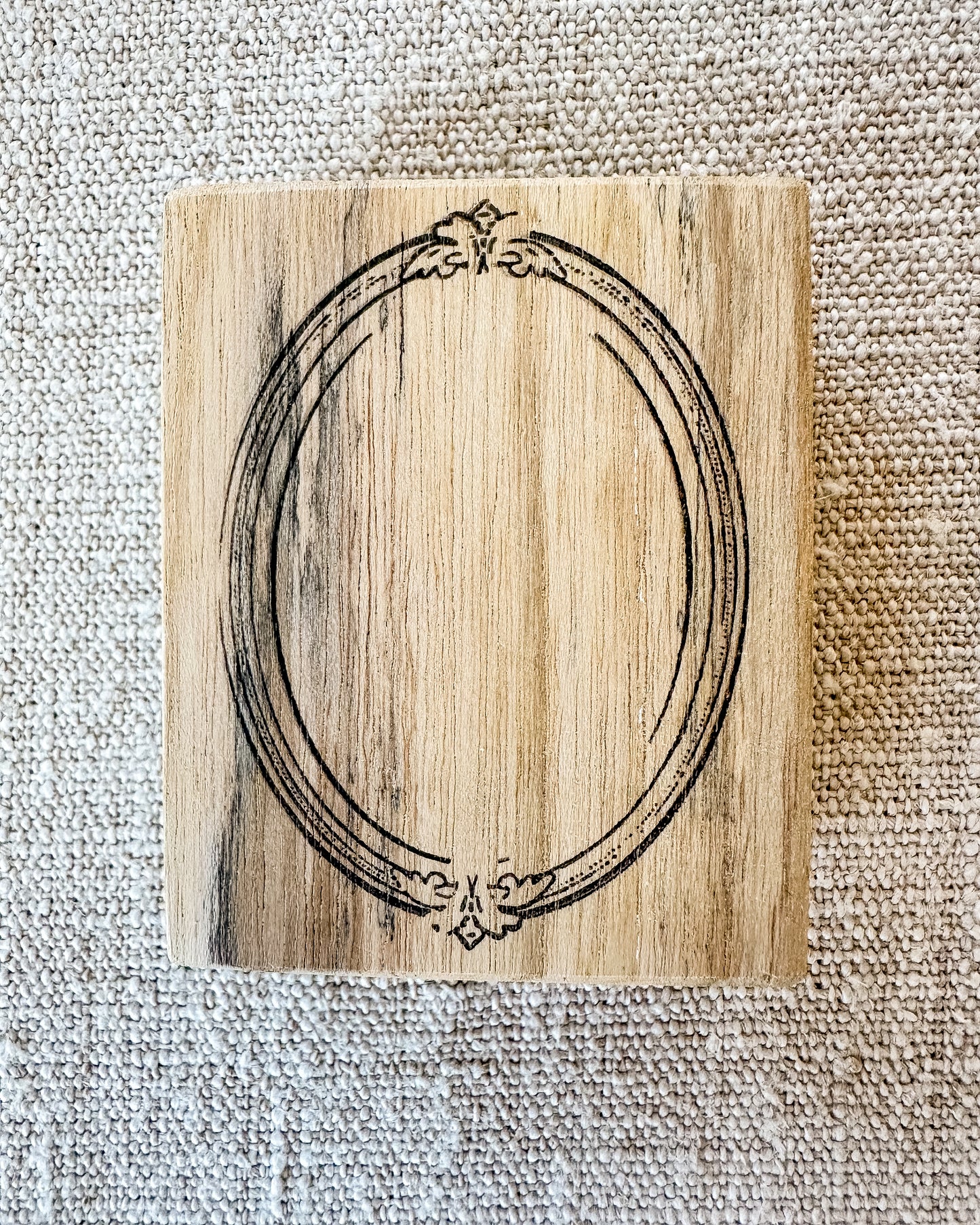 Houten stempel | oval frame
