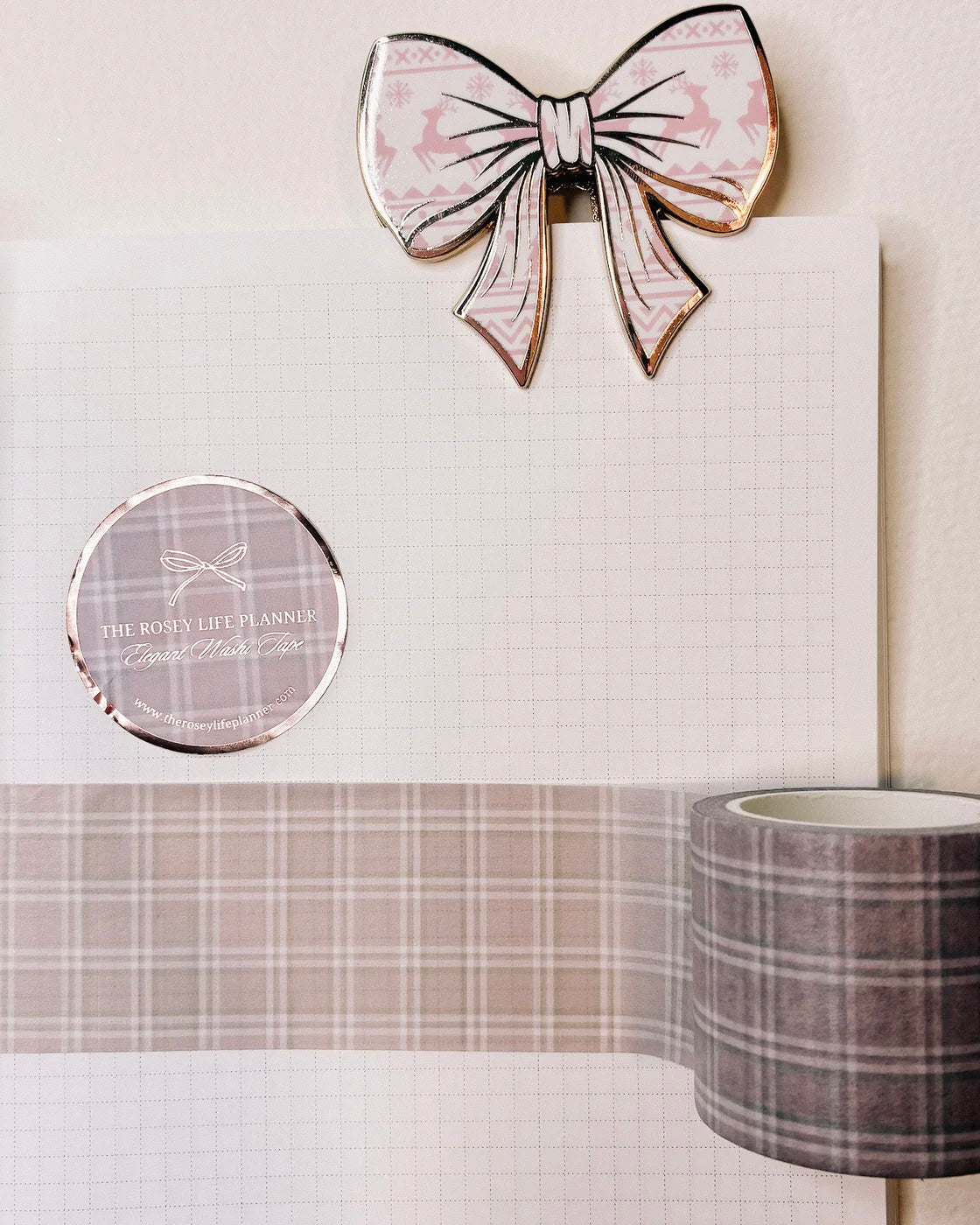 Washitape | roze ruit plaid