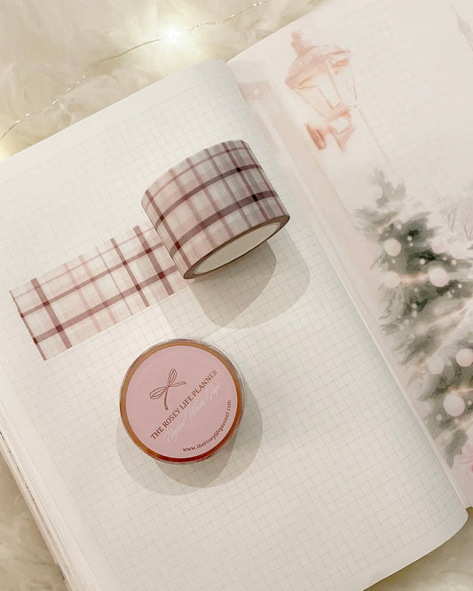 Washitape | taupe and pink plaid