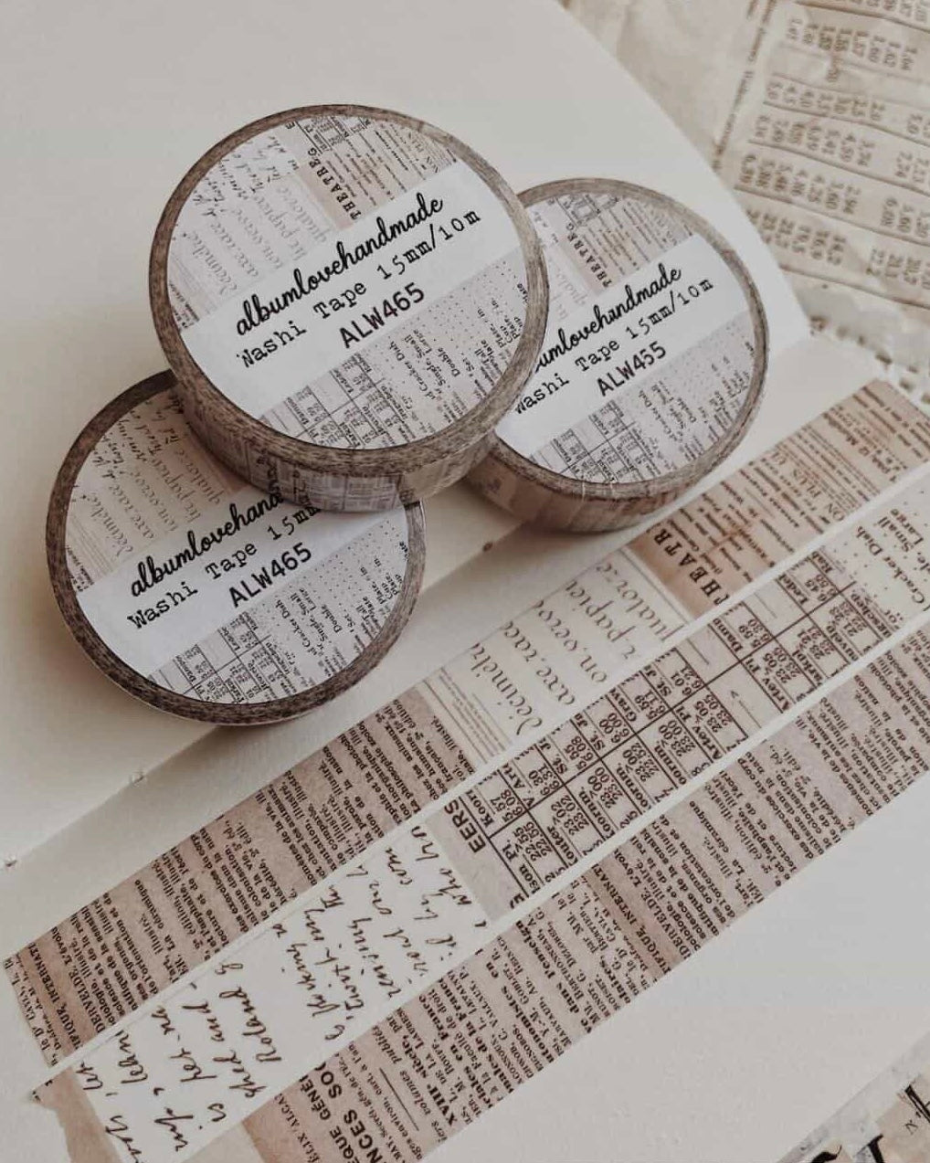 Washitape | ALHM | vintage tekst verticaal