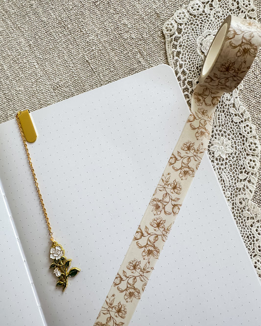 Washitape | creme bloemen