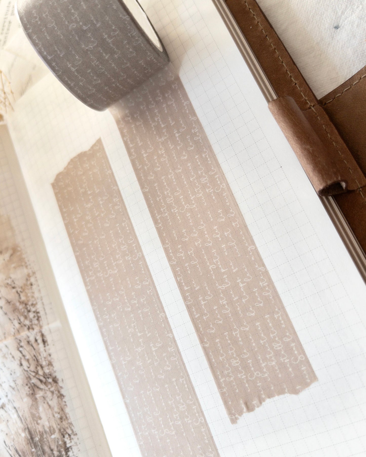 Washitape | taupe script