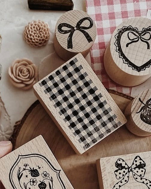 Houten stempel | ALHM | grid plaid