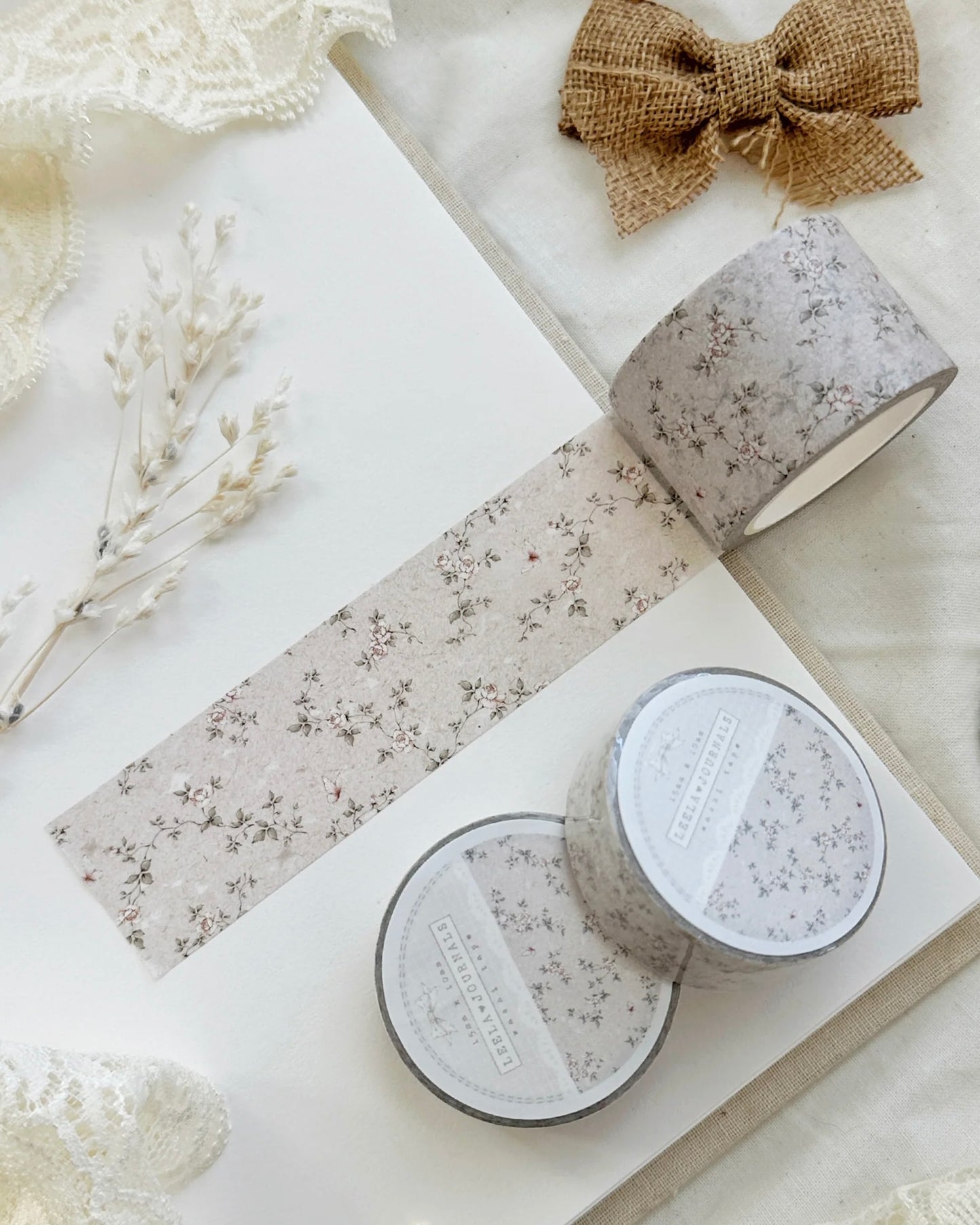 Washitape | Peach roses on gray washitape | 30mm