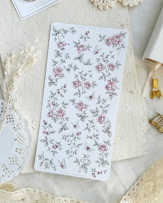 Stickervel | roosjes roze