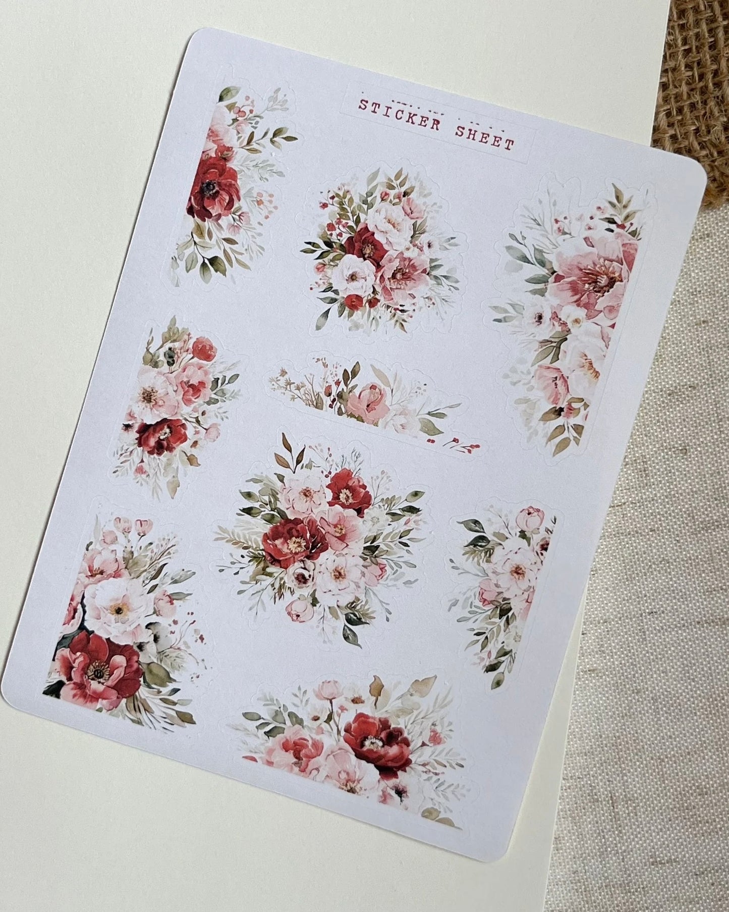 Stickervel | bloemenliefde rood