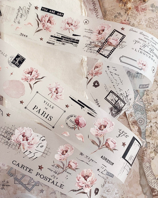 Pettape | roze pioenroos | hele rol
