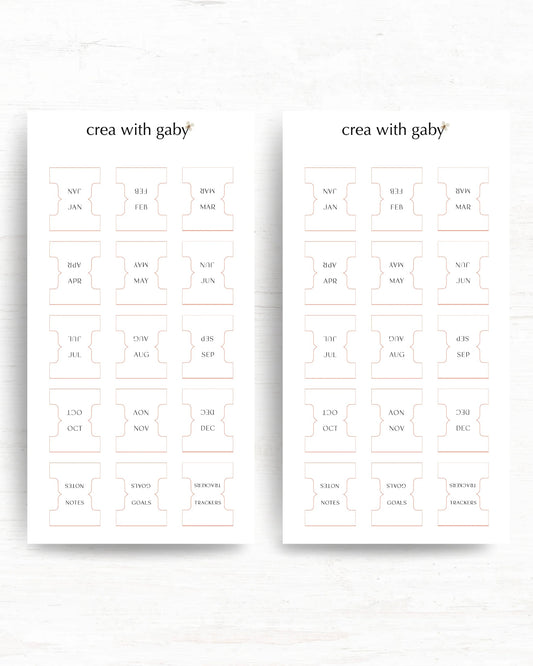 Stickervel | months tabs