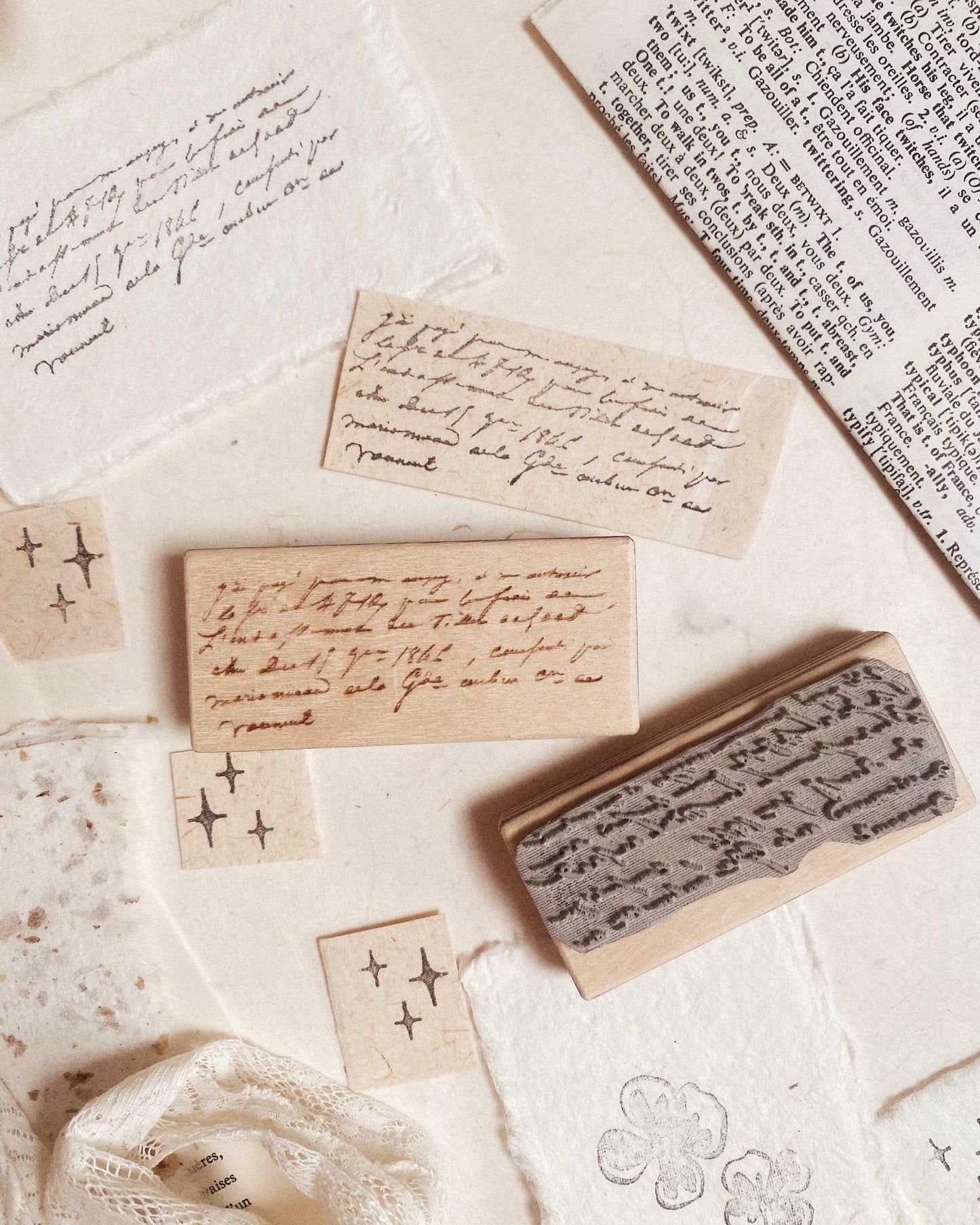 Houten stempel | vintage tekst