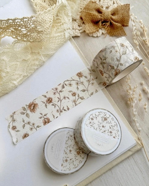 Washitape | Warmetinten met bloemen | 30mm