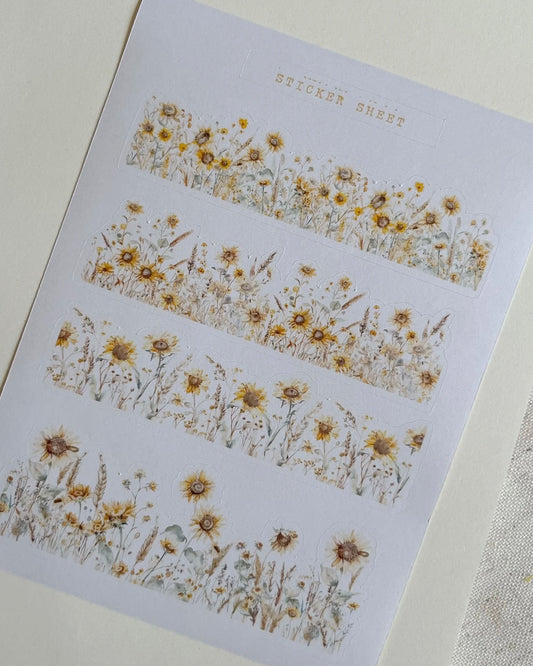 Stickervel | bloemenliefde zonnebloemen