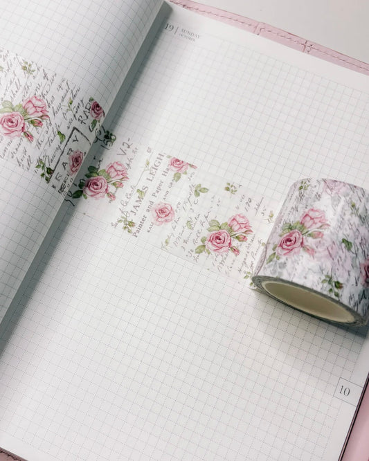 Washitape | roses with script