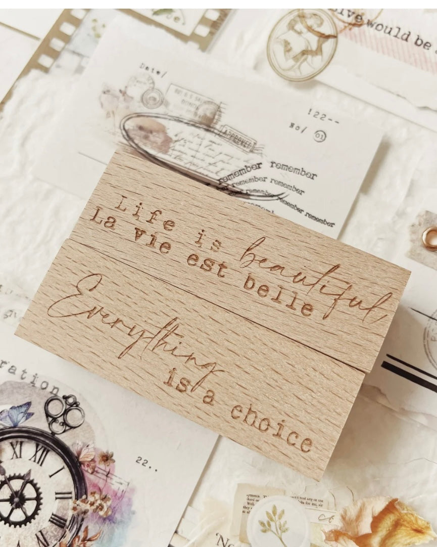 Houten stempel | life is beautiful