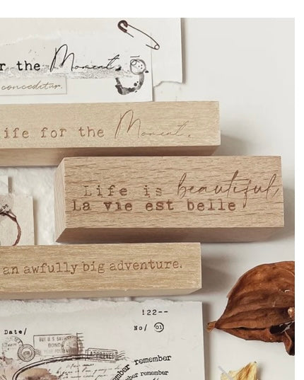 Houten stempel | life is beautiful