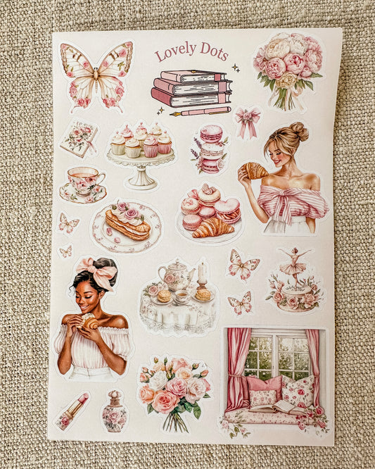 Stickervel | romantisch roze 2