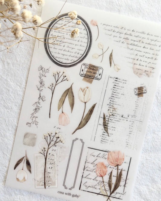 Stickervel | rub-on | magic tulp