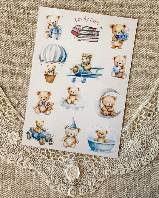 Stickervel | Teddy blauw