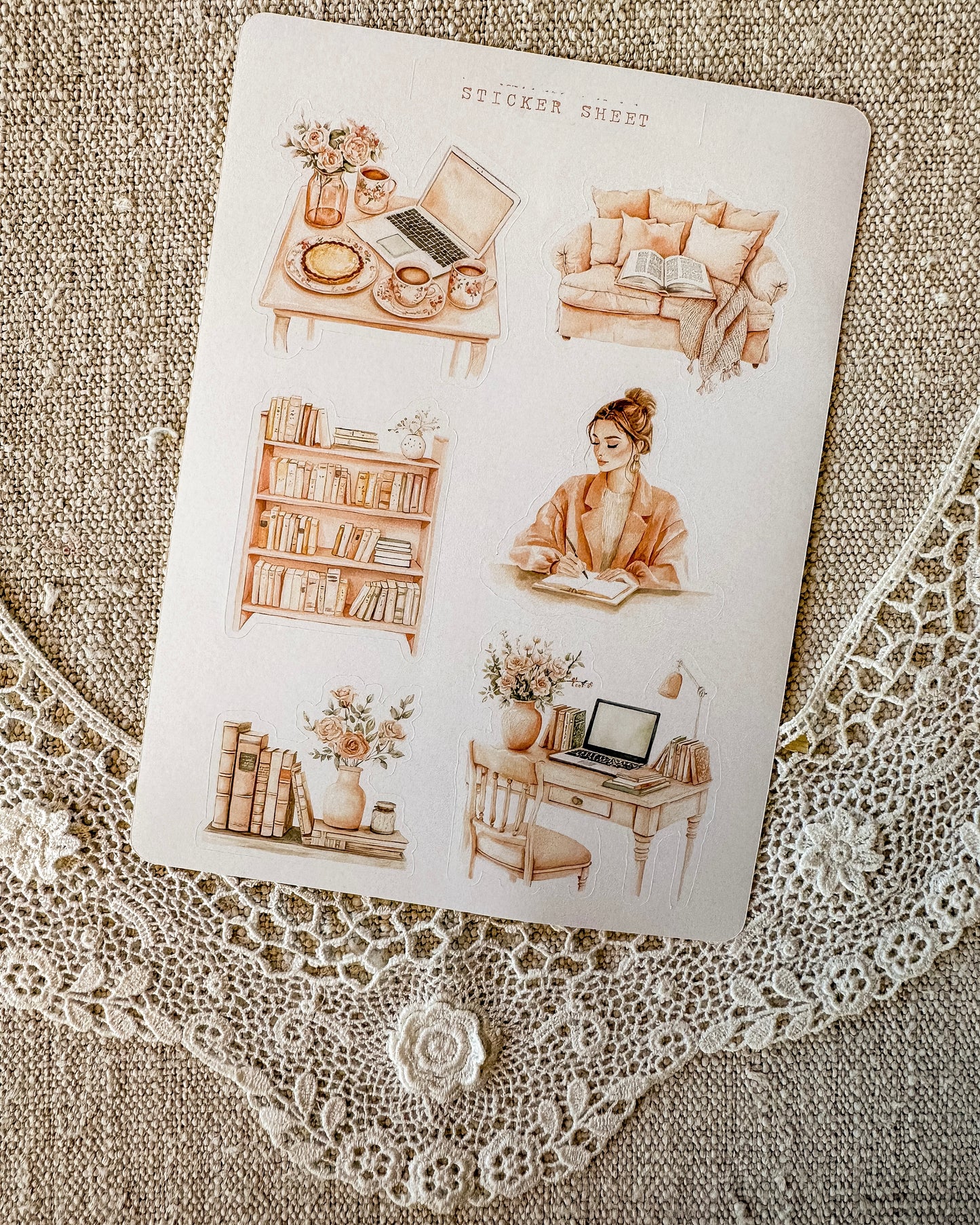 Stickervel | planning orange/pink
