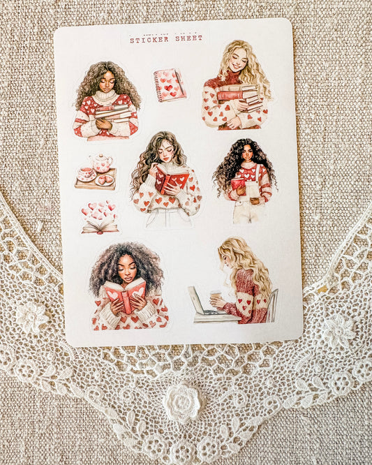 Stickervel | romantisch rood 2