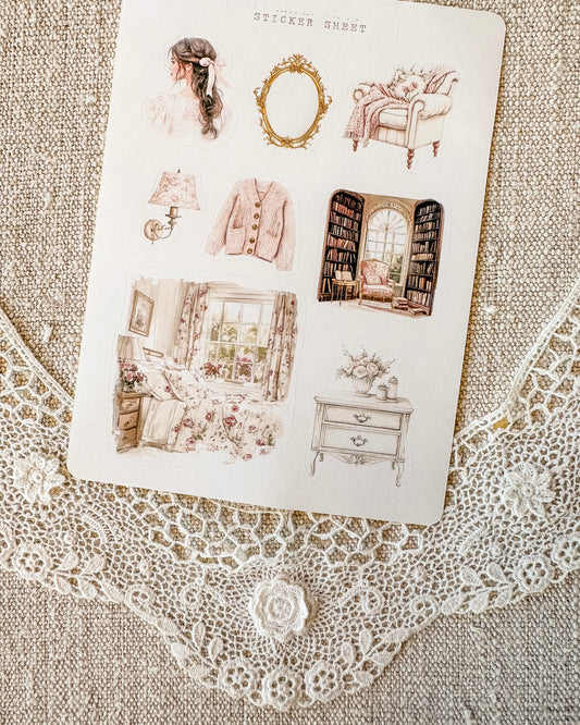 Stickervel | romantisch roze