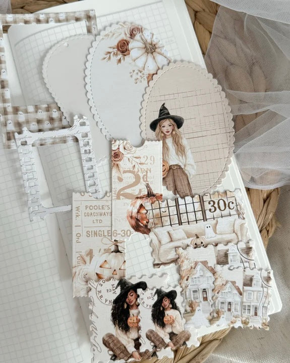 Papier/sticker set| cozy halloween 30 st.
