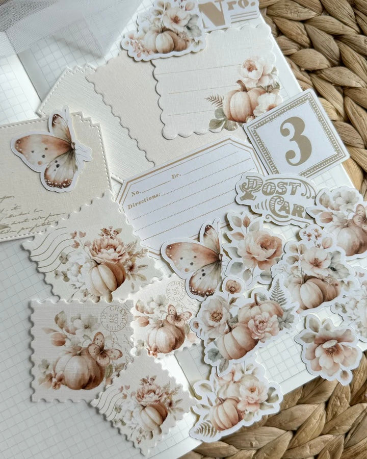 Papier/sticker set| floral pumpkins 20 st.