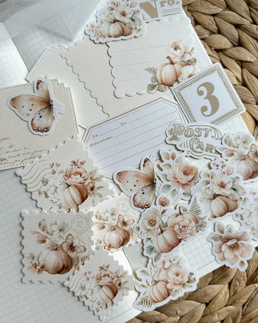 Papier/sticker set| floral pumpkins 20 st.