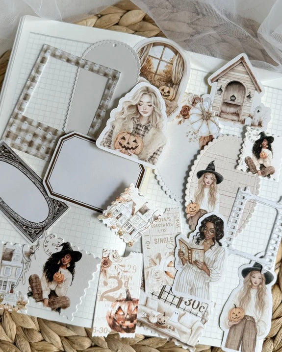 Papier/sticker set| cozy halloween 30 st.