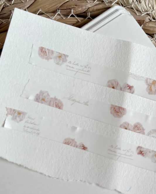 Washitape | perzikkleurige bloemen
