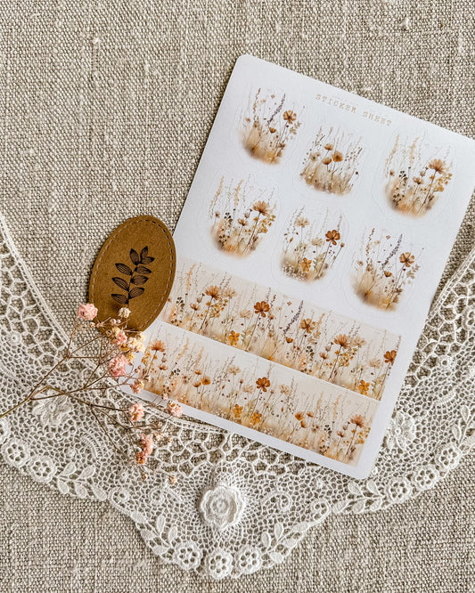 Stickervel | warme bloemen 3