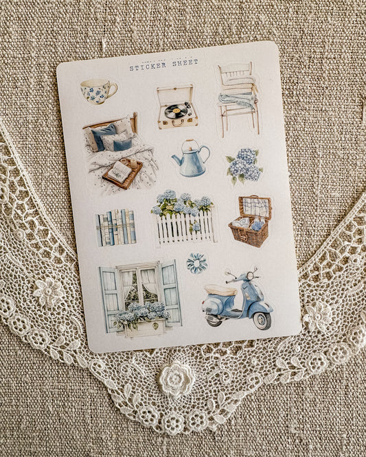 Stickervel | blue spring