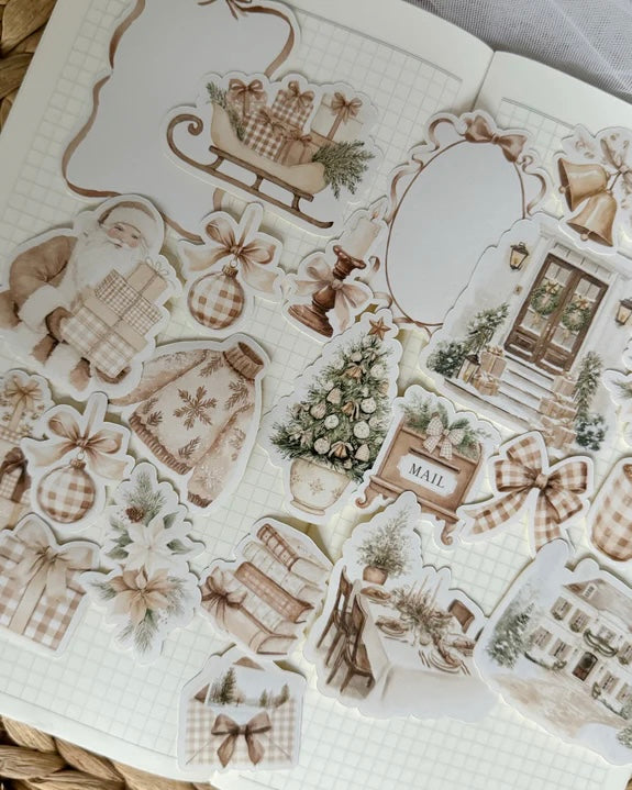Sticker set| beige christmas 20 st.