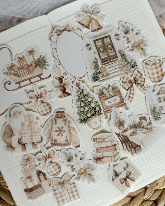 Sticker set| beige christmas 20 st.