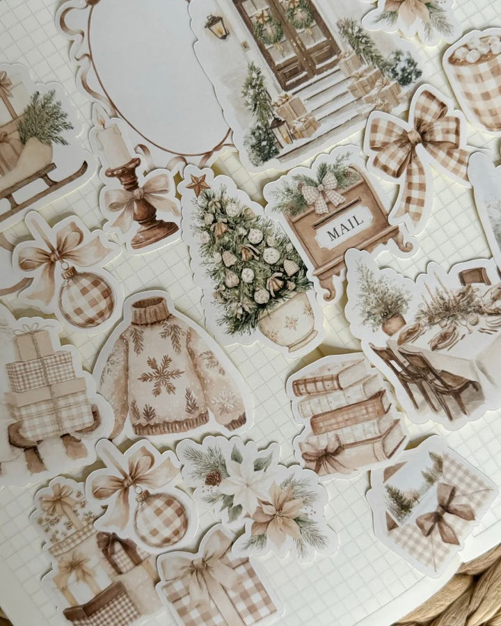 Sticker set| beige christmas 20 st.