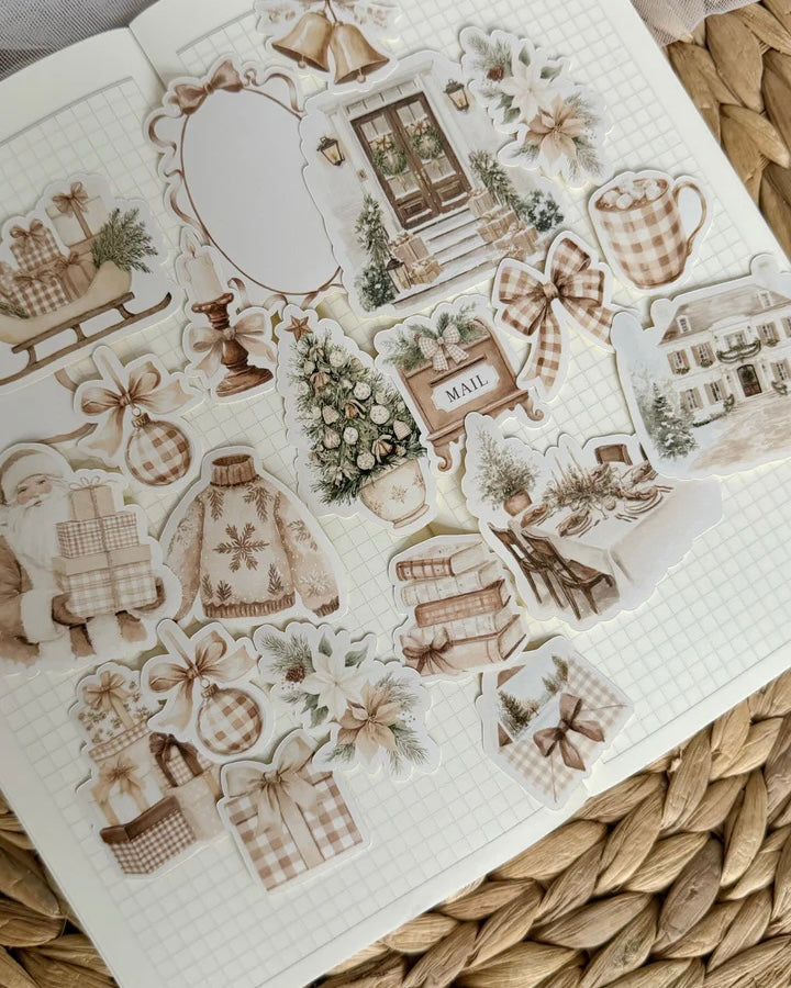 Sticker set| beige christmas 20 st.