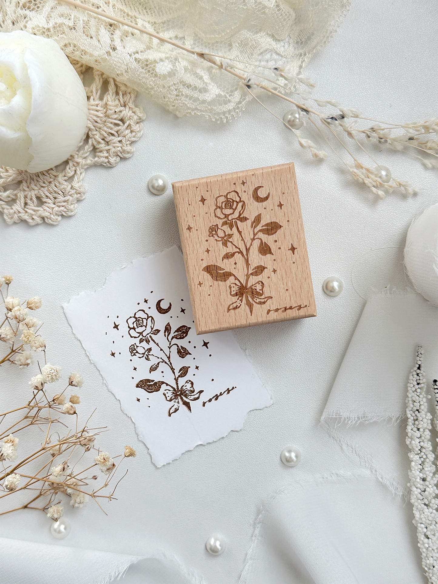 Stempel | roos met maantje