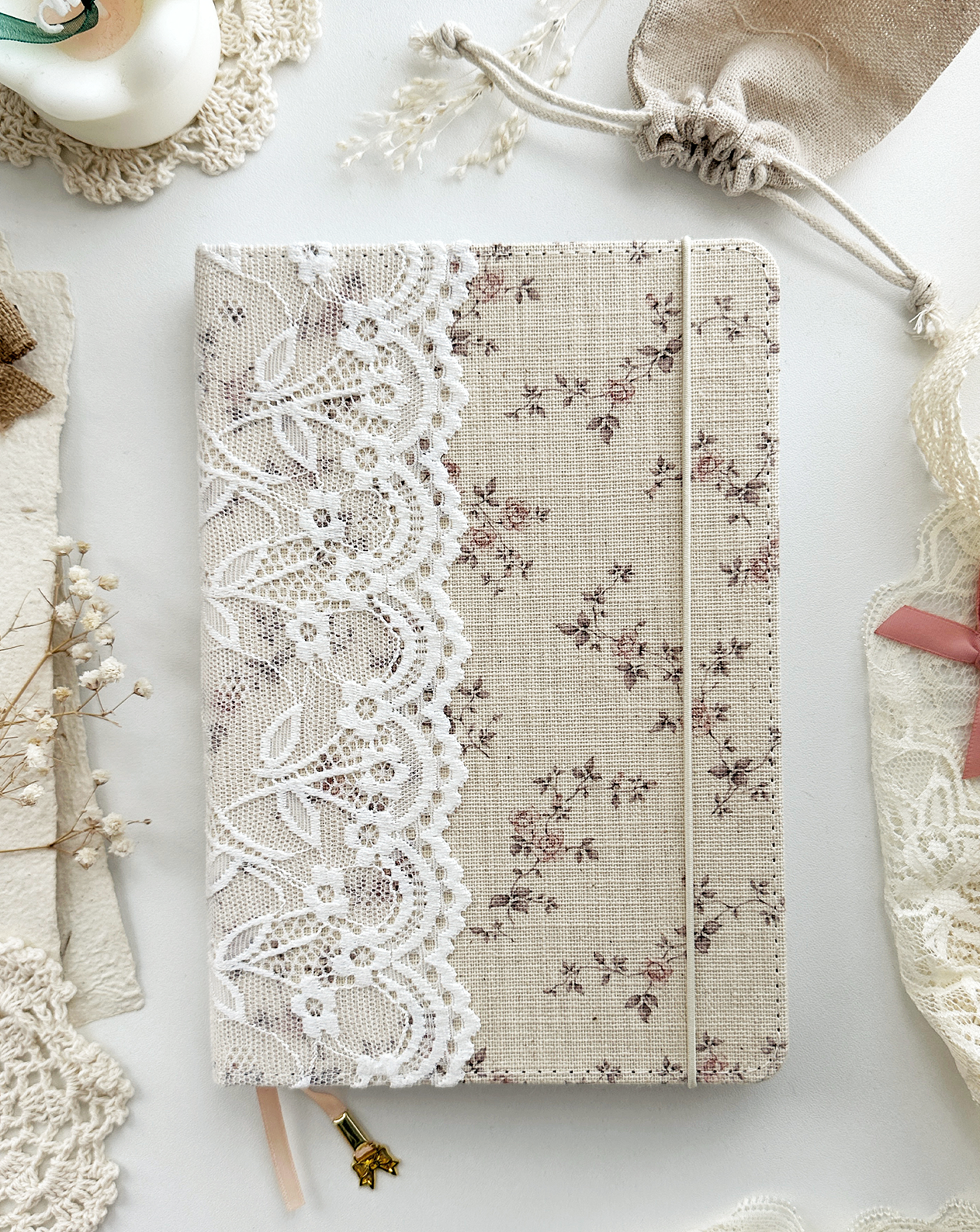Journal bloemen kant | B5 | dot