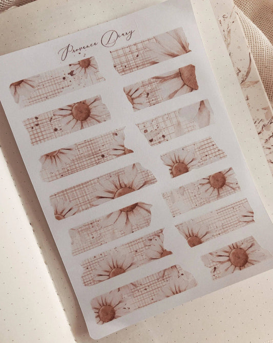 Stickervel met washi samples | madeliefjes