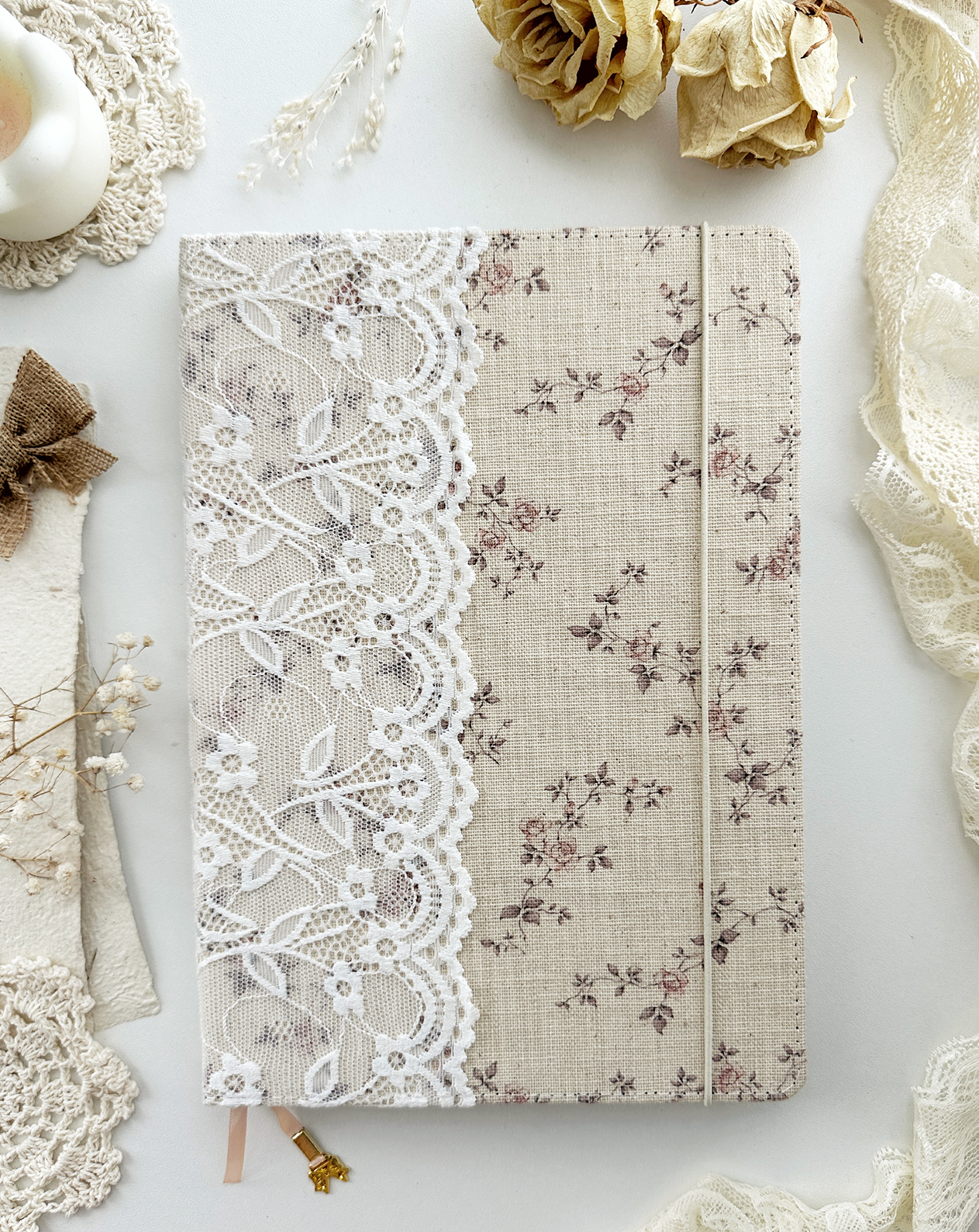 Journal bloemen kant | B5 | dot