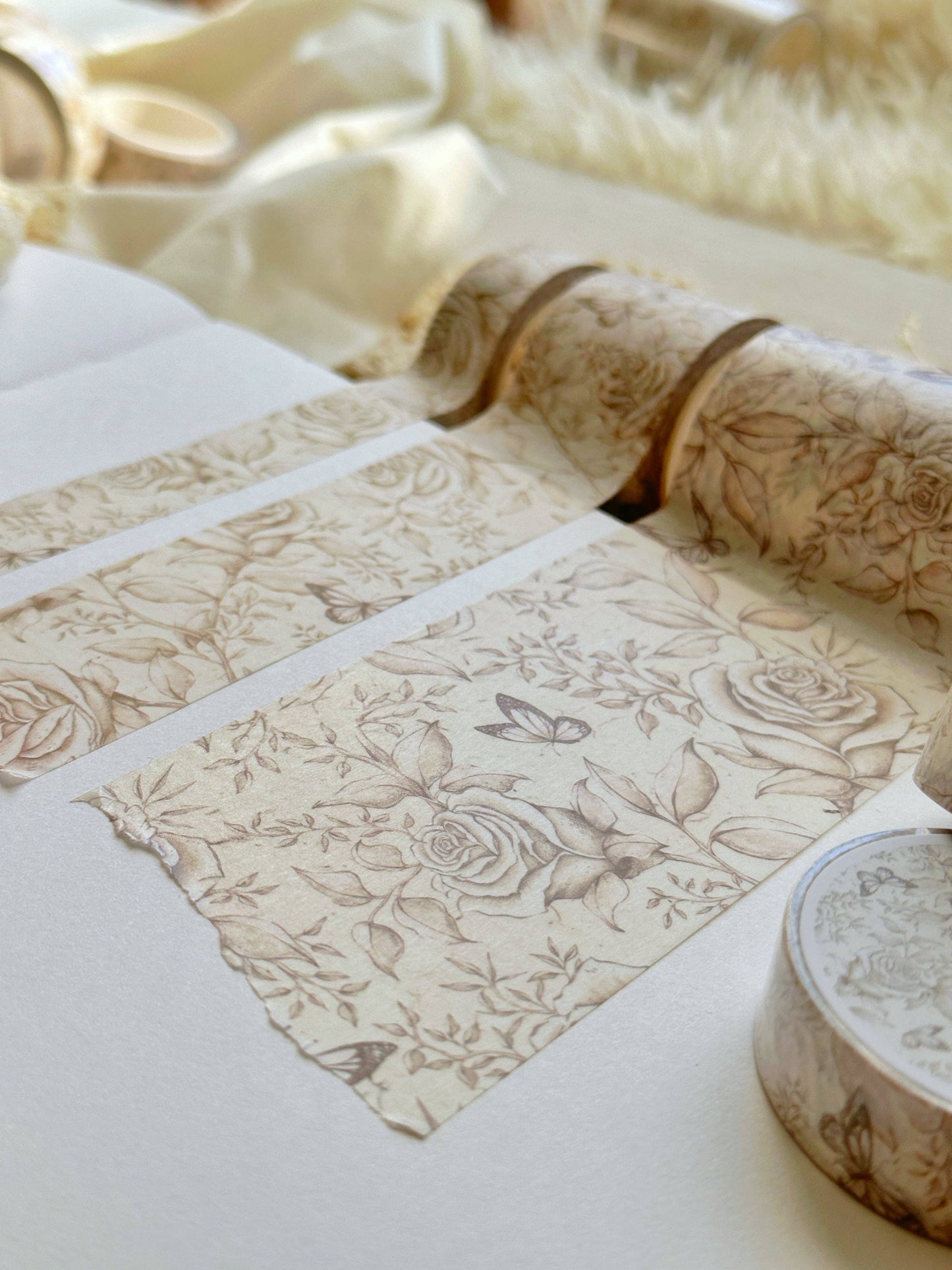 Washitape | rozen en vlinders 60mm