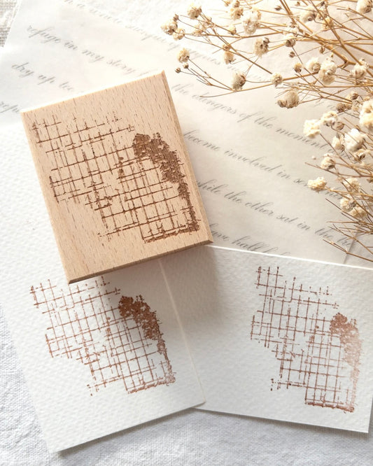 Houten stempel | grid background