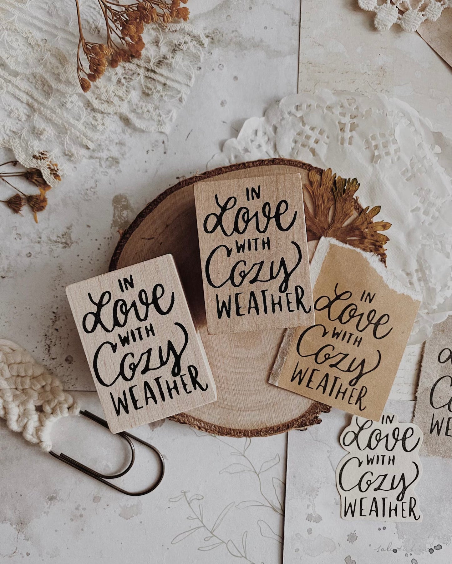 Houten stempel |in love with cozy wether